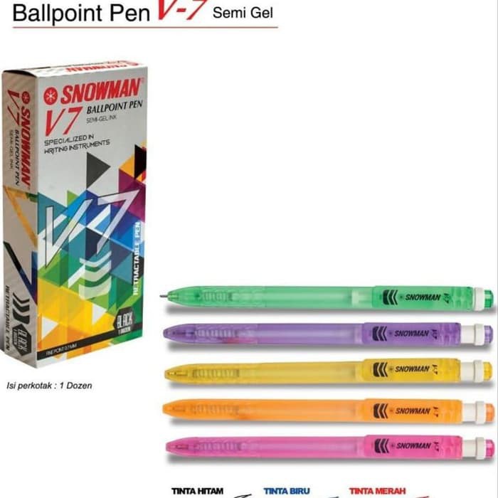 

Pulpen / Ballpoint Snowman V-7 (12pcs)