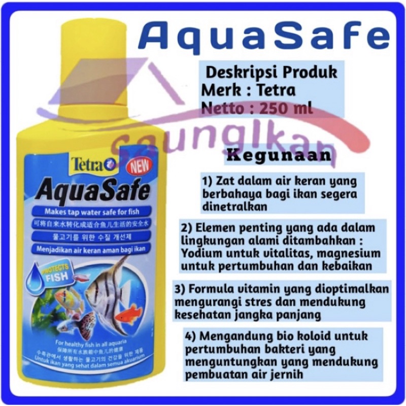 TETRA AQUASAFE Aqua Safe botol SEDANG 250ml