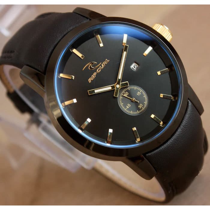 Jam Tangan Pria Terlaris Rip Curl Chrono Detik Keren - Hitam Gold