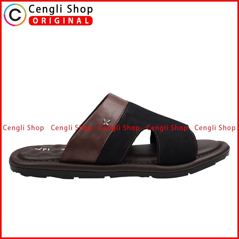 PLAYBOY SANDAL KULIT CASUAL PRIA ORIGINAL TERBARU SENDAL BRANDED HITAM PLD1