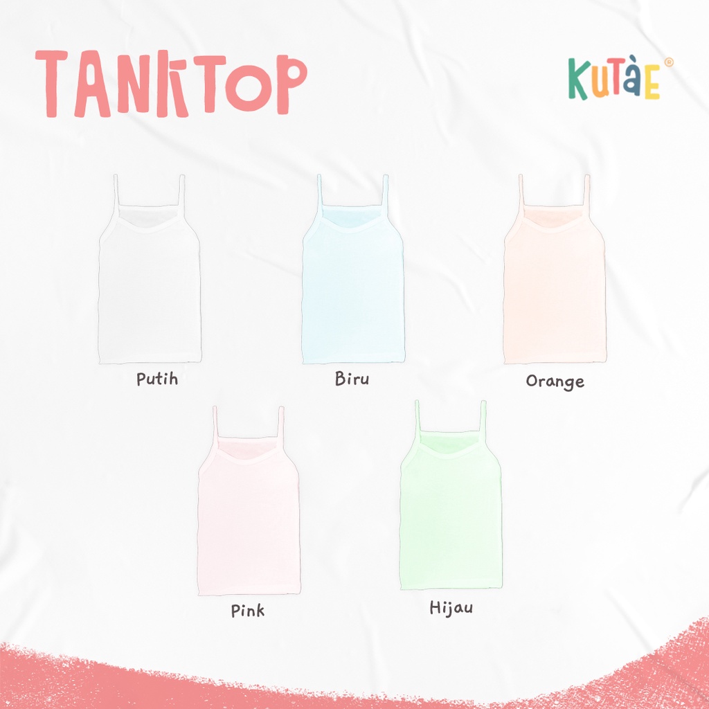 3 PCS TANKTOP / SINGLET ANAK BAYI KUTAE POLOS-MIX WARNA