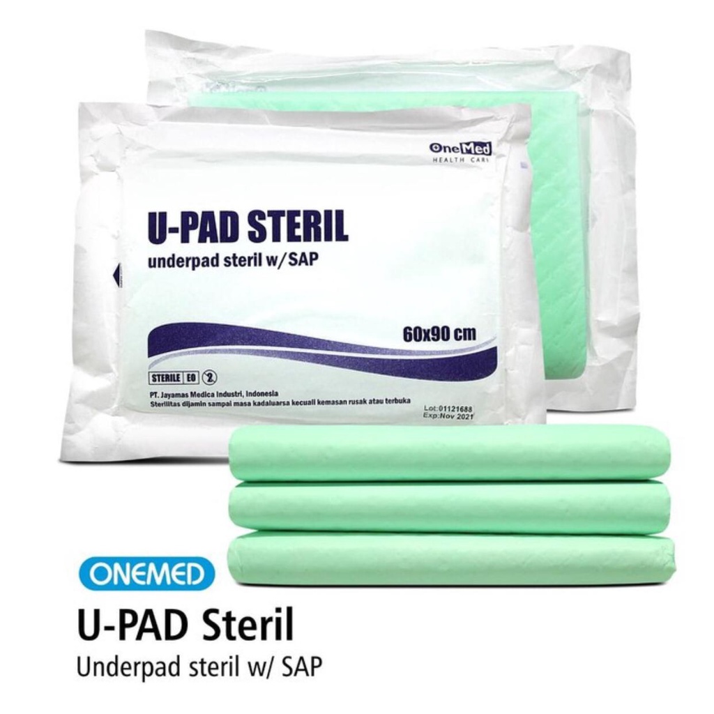 ONEMED UNDERPAD STERIL 60X90CM U-PAD STERIL PER PCS UPAD U PAD UNDER PAD