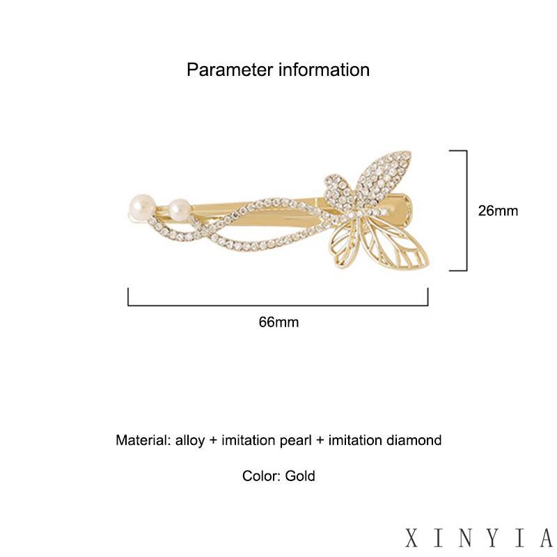 Butterfly Jepit Rambut Bentuk Kupu-Kupu Aksen Mutiara Imitasi Untuk Hiasan Kepala