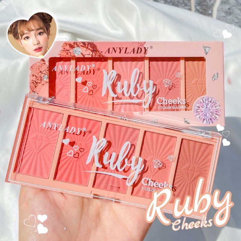 RUBY CHEEKS BLUSHER / Anylady 5 Color Blusher Blush On 8984B