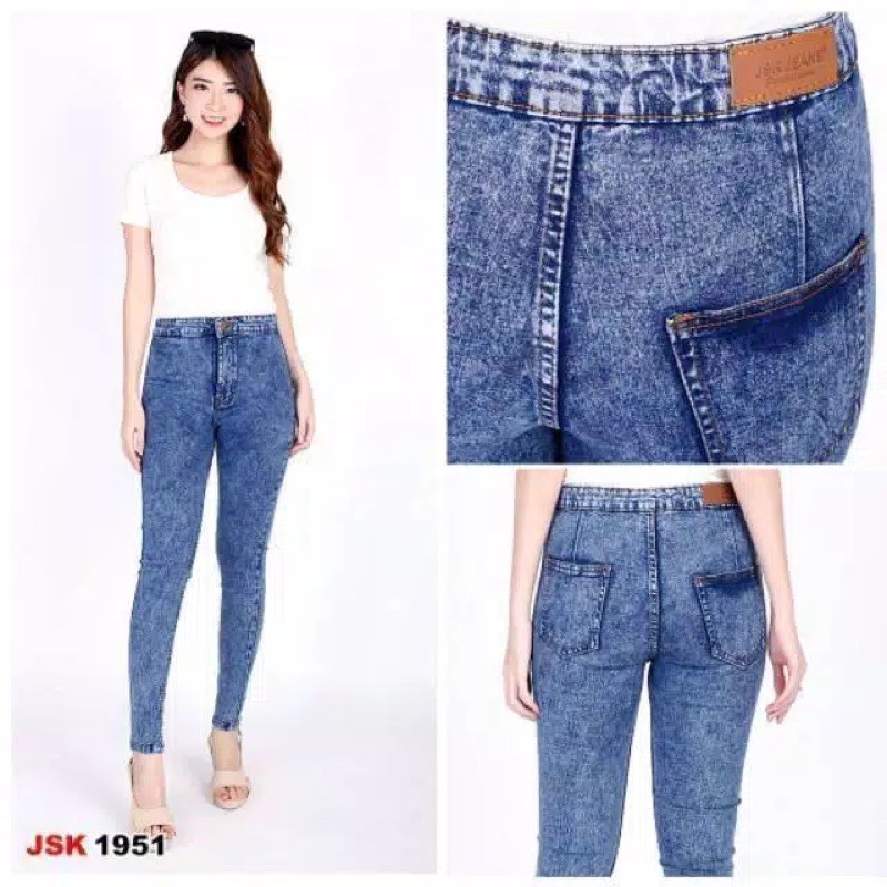 Celana jeans cewek kekinian slimfit skinny murah high waist wanita / jins wanita murah premium Carla