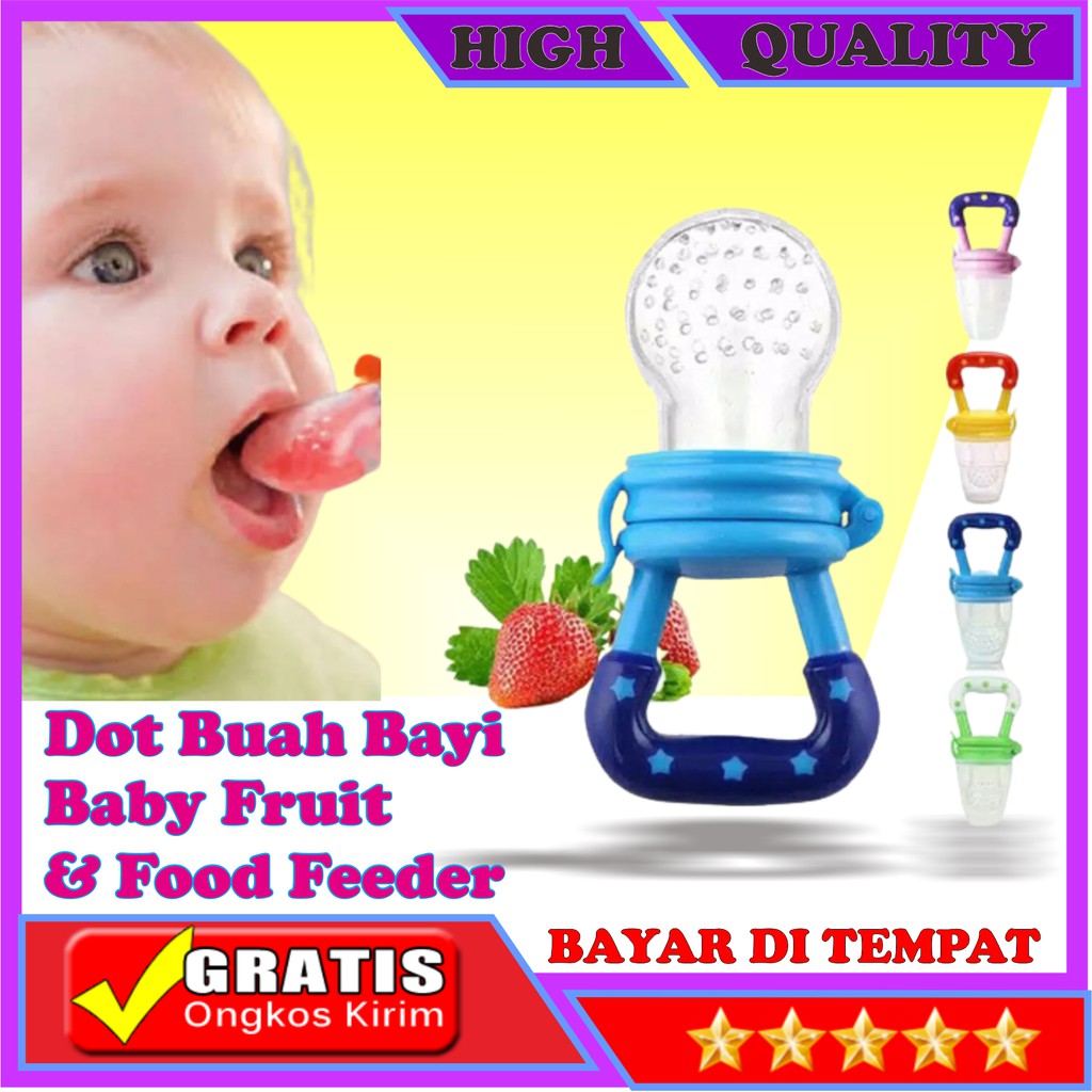 Peralatan Makan Bayi Empeng Dot Buah Silikon BPA free Baby Safe Fruit Food Feeder Pigeon Perlengkapa