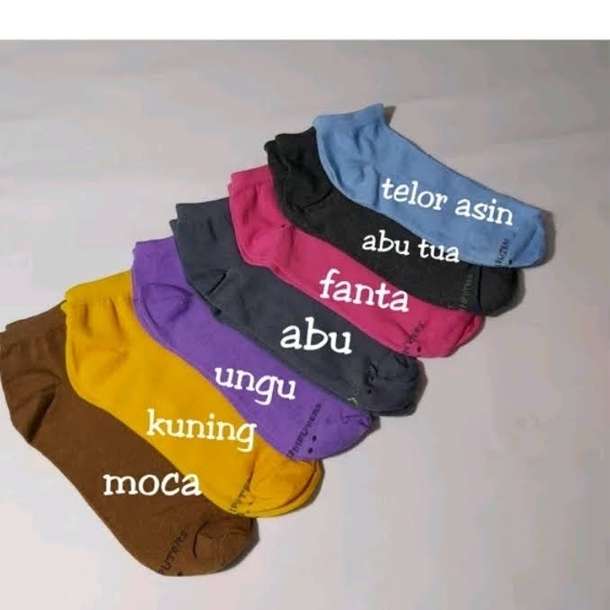 Kaos kaki wanita pendek mata kaki polos warna bahan katun murah