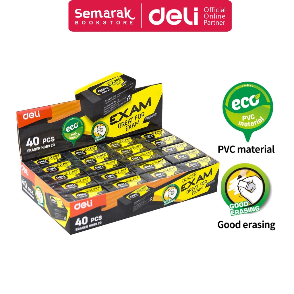 

Deli E3043 Exam Eraser Penghapus Premium Untuk Ujian - Black [1 Pack / 45 Pcs]