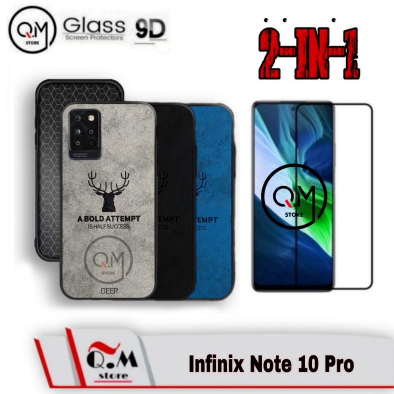 PAKET 2 IN1 Case Infinix Note 11 NFC /  Infinix Note 10 / 10 Pro / Infinix Note 10 Pro NFC / Infinix Note 8  Softcase DEER TPU