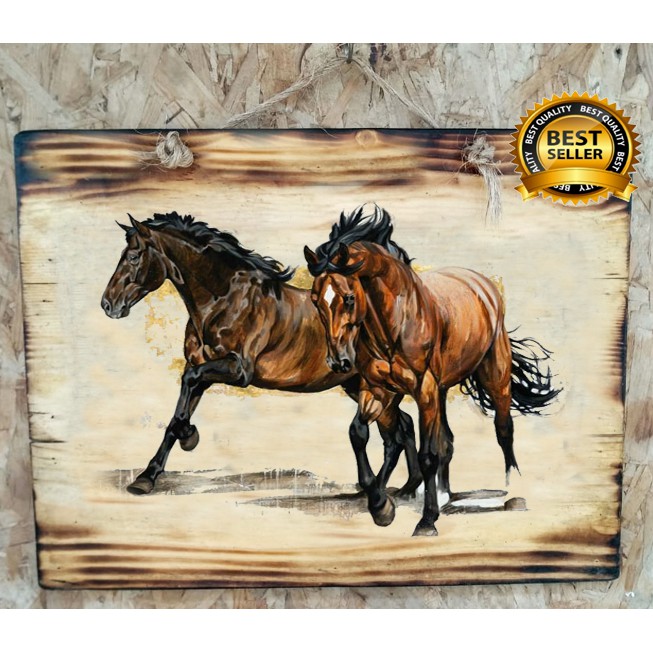 Hiasan Dinding Dekorasi Dinding Lukisan kuda Liar Vintage Hiasan Dinding Ruang Tamu Cafe