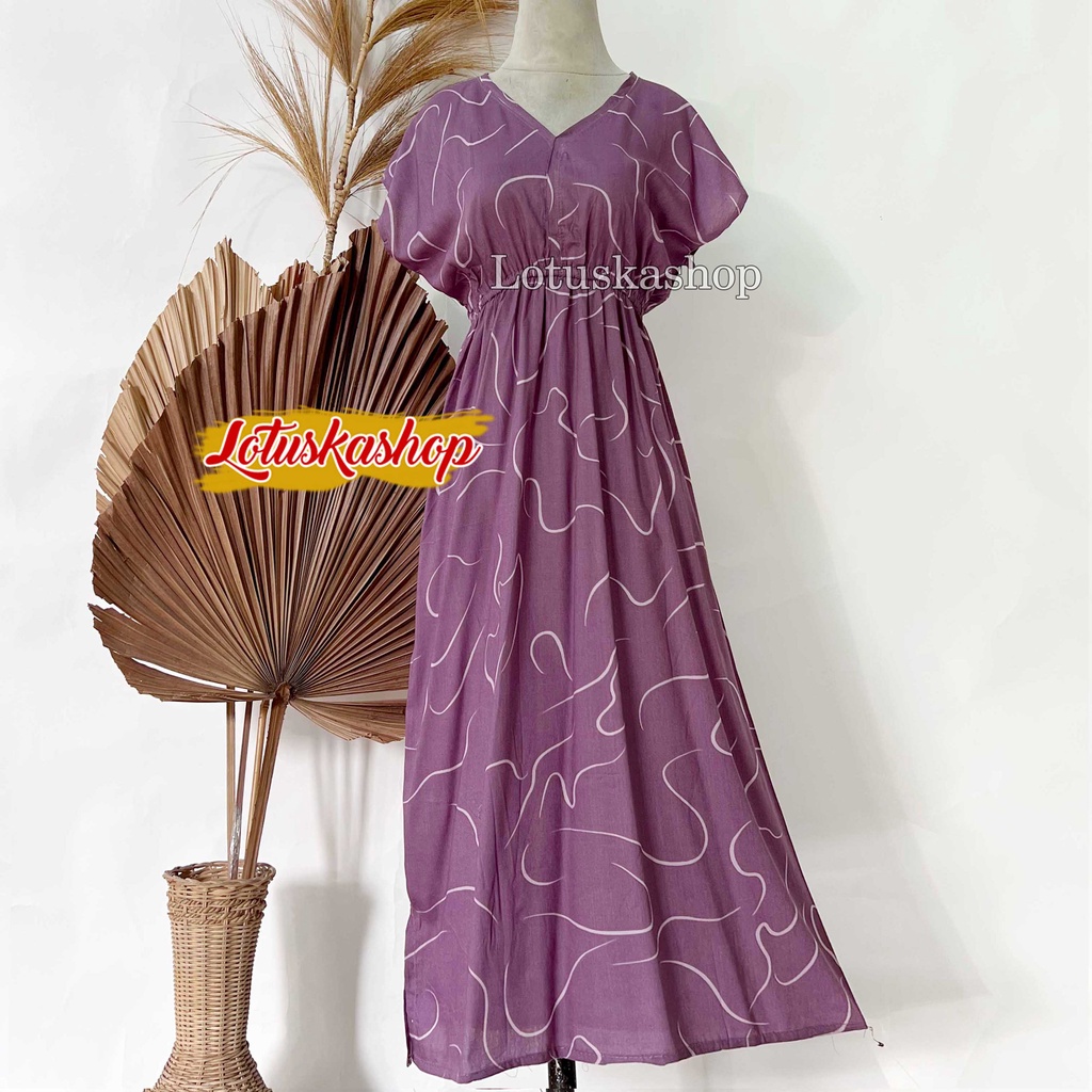 Dress Manohara Bali Panjang Molusca-Molusca Plum