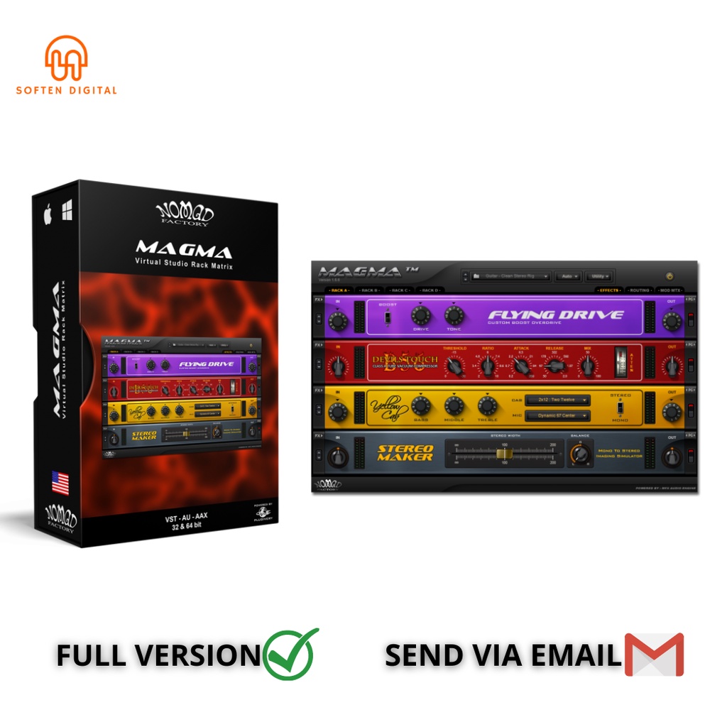 Nomad Factory MAGMA 1 VST Plugins audio effects processing featuring Virtual Studio Rack - windows
