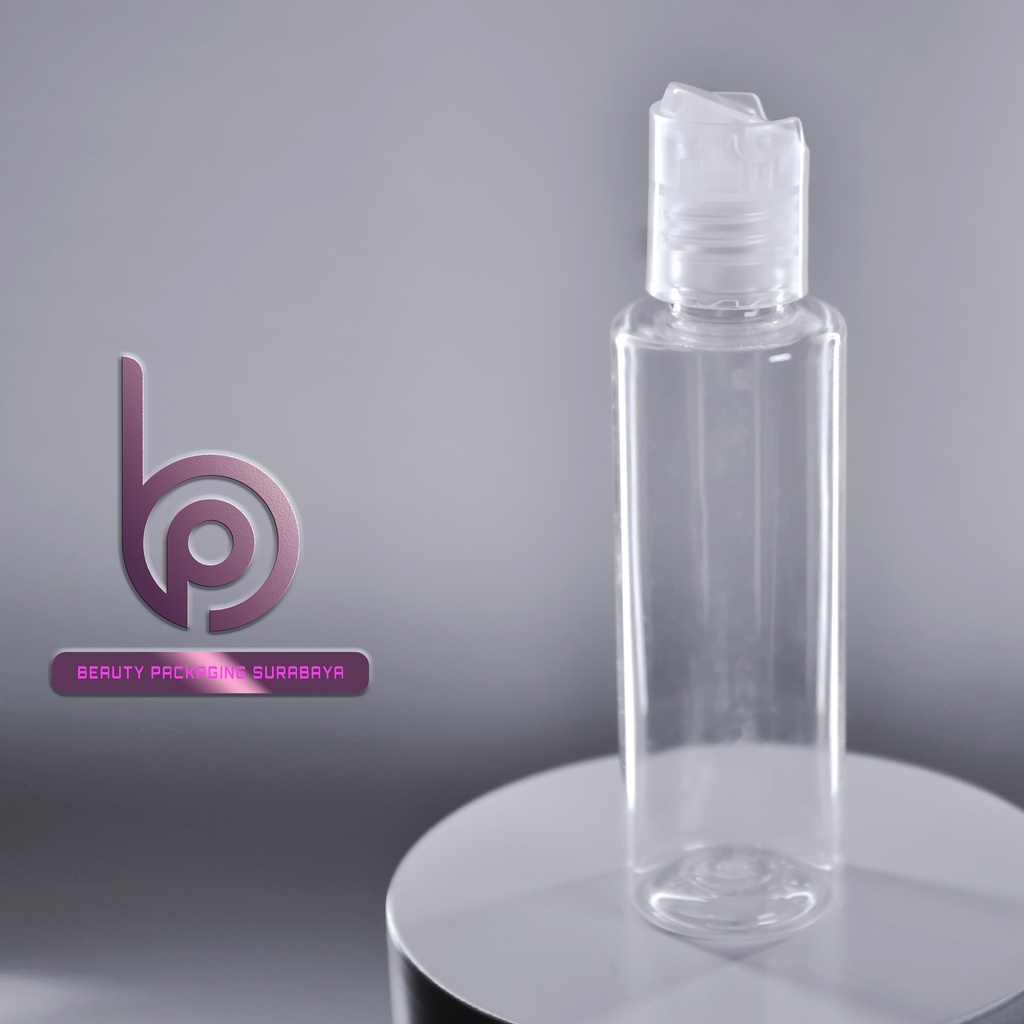 Botol Plastik PET 60ml RF Bening Tutup Presstop