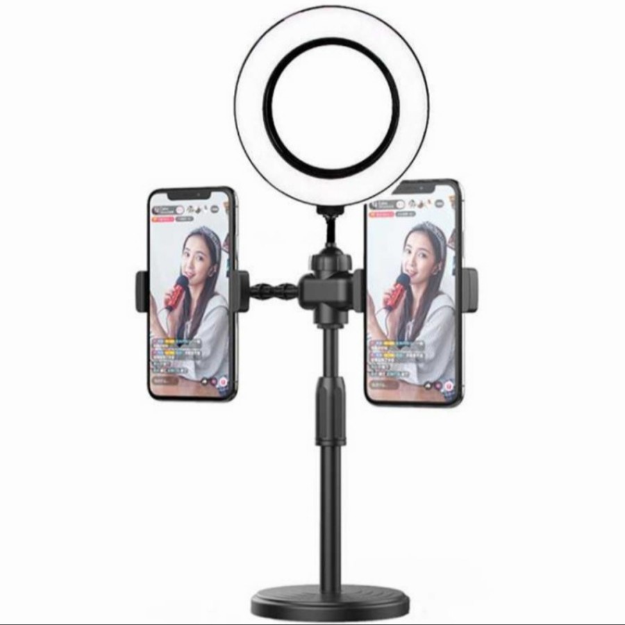 PROMO COD!!! Stand HP Ringlight TikTok Bisa Untuk Dua HP Buat Tangan Tidak Pegel Dan berkualitas Terbaik