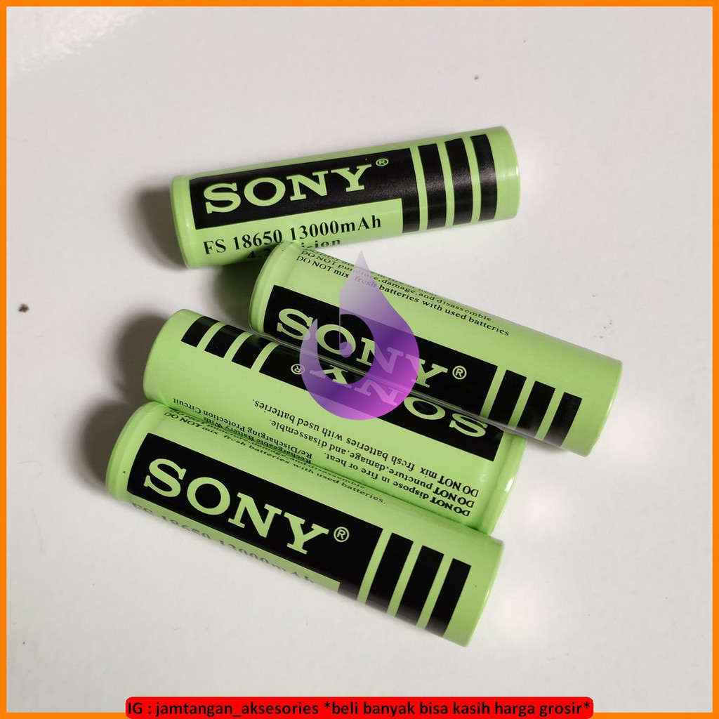 BATERAI SONY 13000mAh 18650 BATERAI SENTER POLICE SWAT ISI ULANG RATA HIJAU