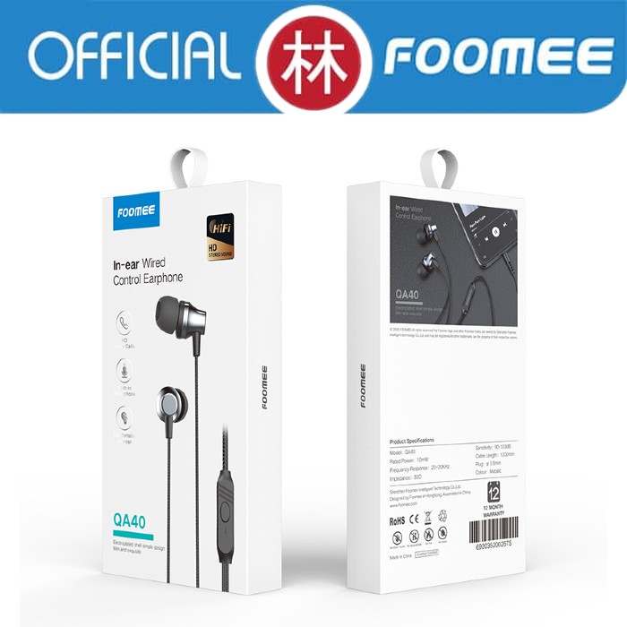 Foomee QA40 In-ear Control Wired Earphone