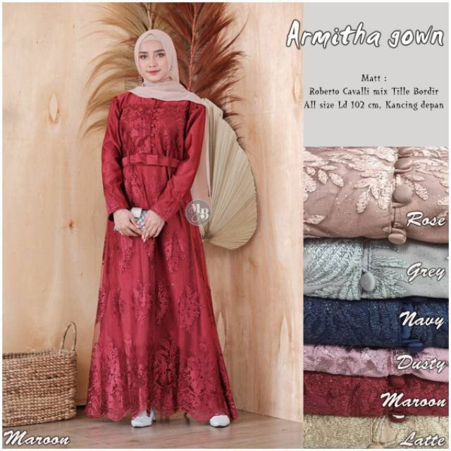 Gamis Pesta Armitha Gown Busui Roberto Cavalli Tille Glitter Bordir