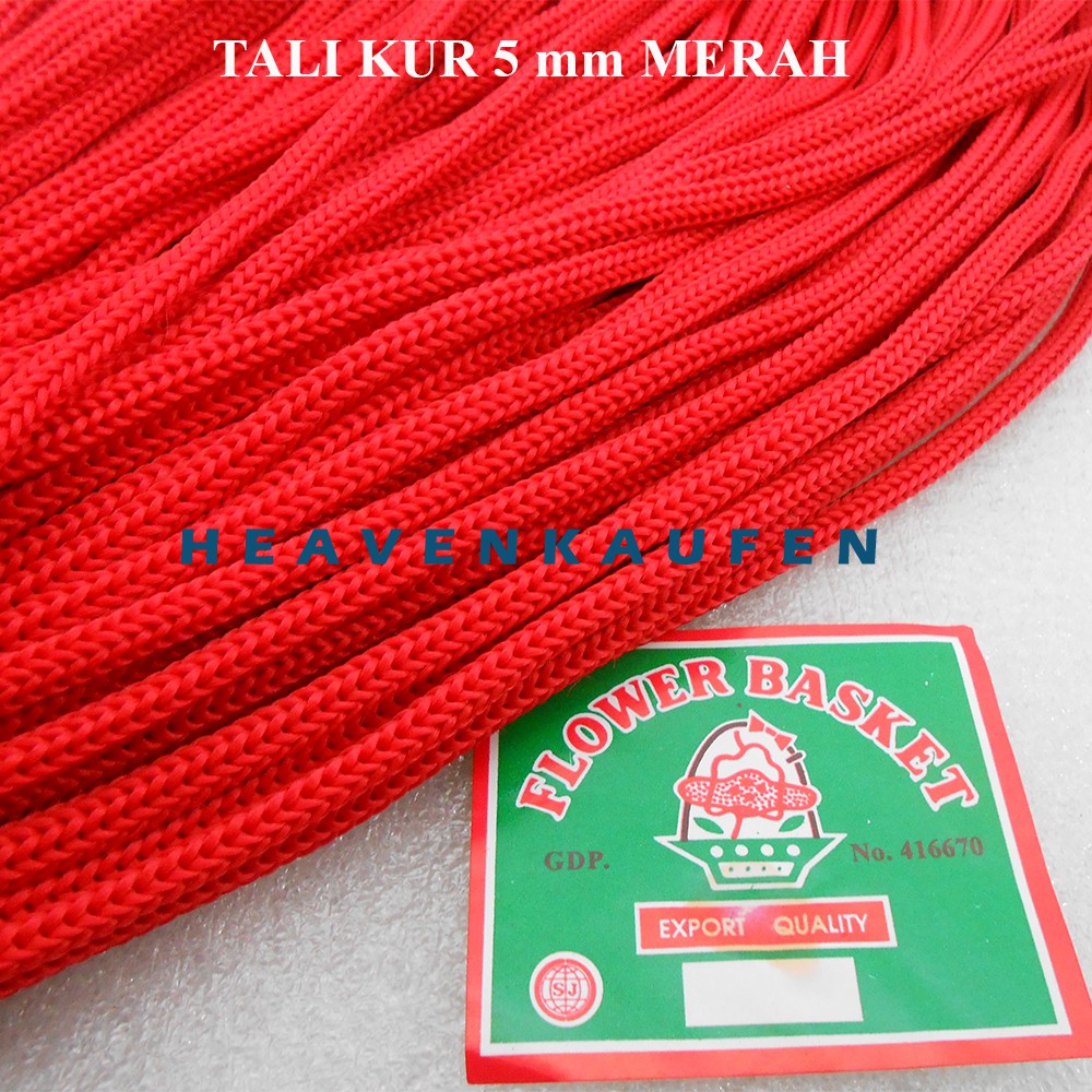 Tali Kur / Tali Cord / Tali Filamen Besar Diameter 5 mm Merah Meteran