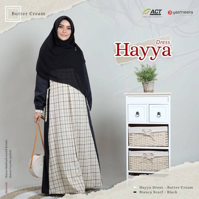 Hayya dress by yasmeera - gmais cotton madina motif kotak