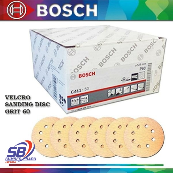 Bosch 5" C411 - Grit Kertas Amplas Bulat #80 Grit Terbaik SBJ