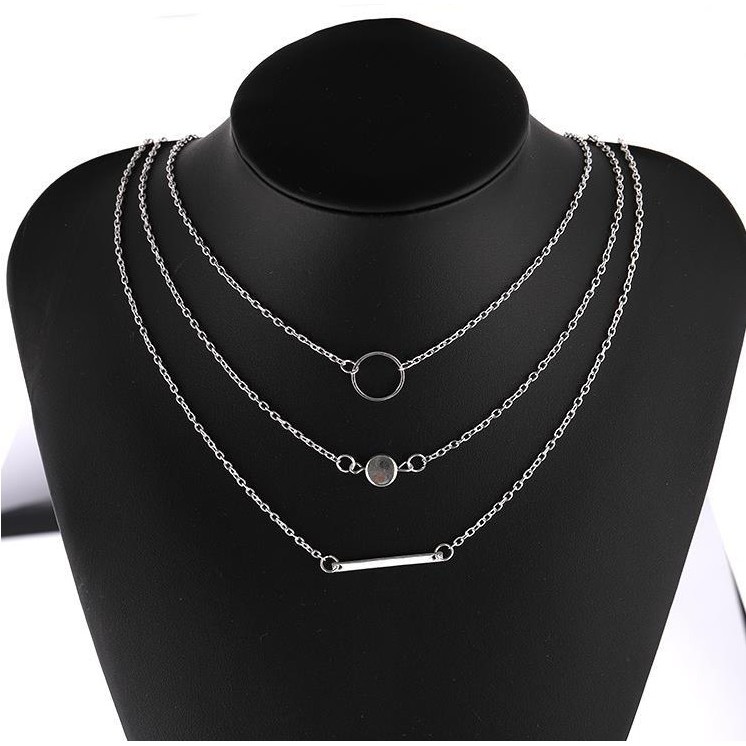 Kalung Tumpuk Rantai Wanita 3 Layers C170  Korea Fashion Women Aksesoris Perhiasan Cewe Multilayer