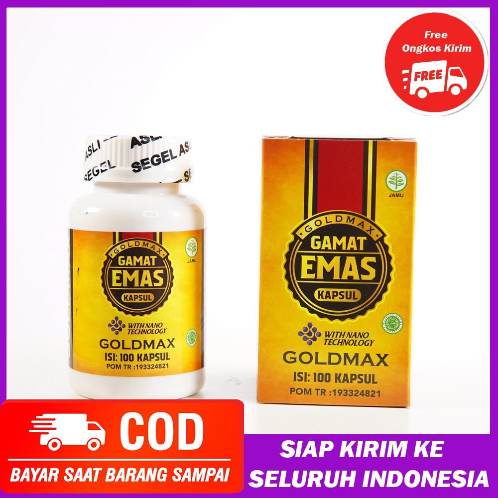 GoldMax Gamat Emas Kapsul isi 100 Kapsul - BPOM TR 153385291 & HALAL MUI