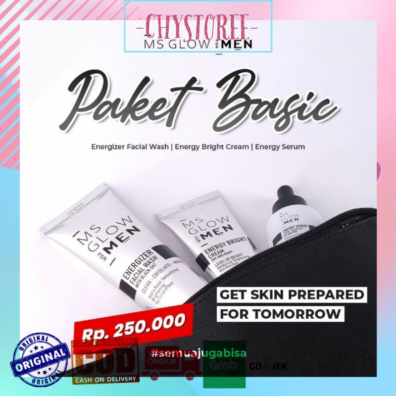 MS GLOW MEN PAKET BASIC / SABUN MS GLOW MEN / FACIAL WASH MS GLOW MEN / CREAM MS GLOW MEN / POWER SE