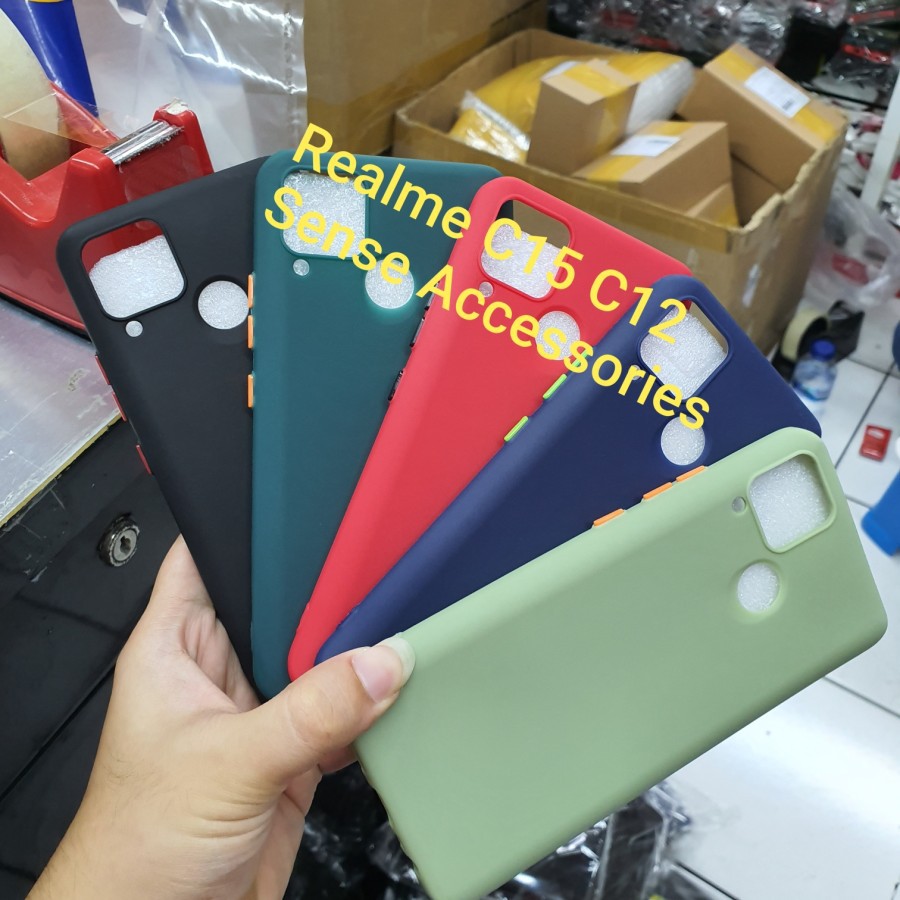 REALME C15 C12 Soft Case Candy Proctector Camera Silicon Warna Premium