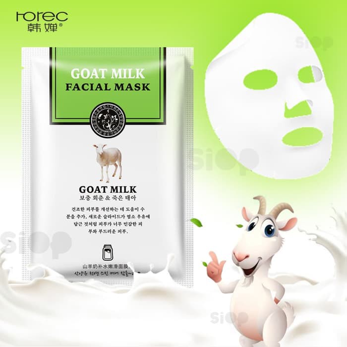 ROREC GOAT MILK FACIAL SHEET MASK- MASKER WAJAH