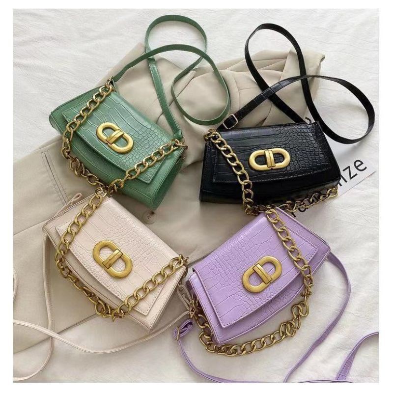 Tas lilac shoulderbag tas rantai kekinian ungu lilac tas bahu tas warna lilac tas korean style