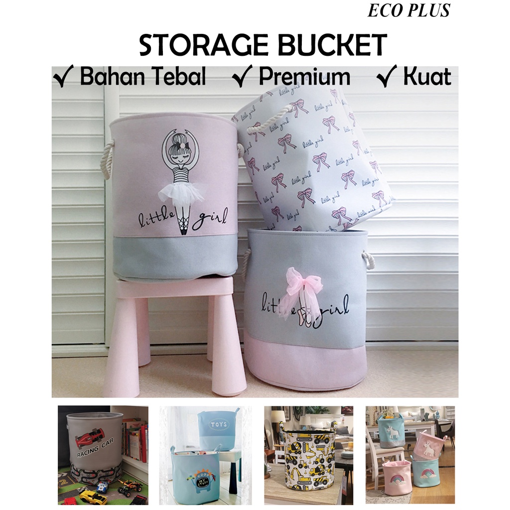 Keranjang Basket Kotak Tempat Simpan Mainan Baju Anak Storage Bucket Foldable Bahan Tebal Penyimpanan Toys