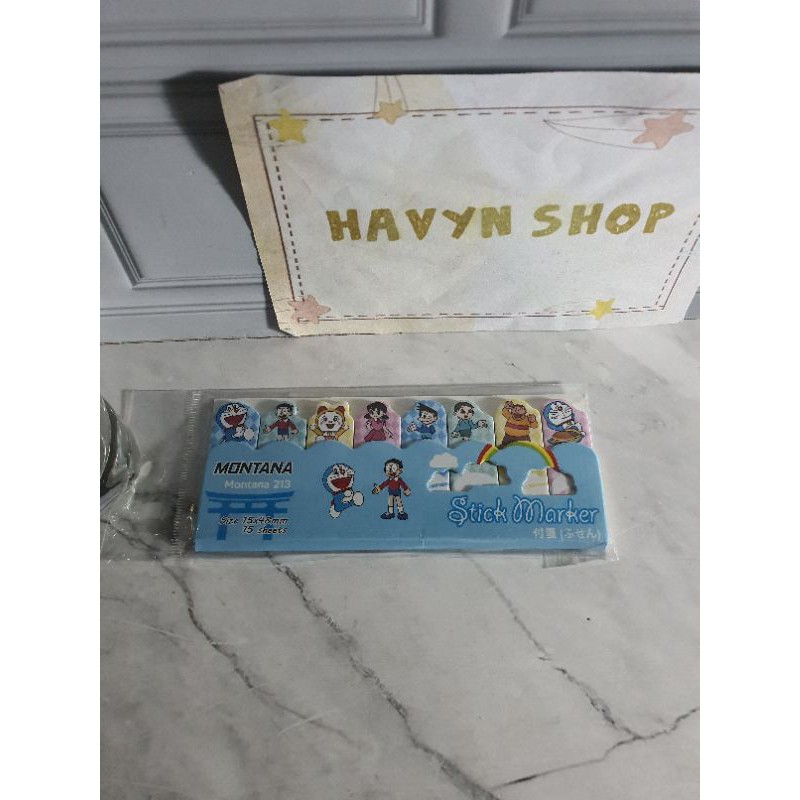 Post it KERTAS kecil (8) gambar/stick marker/pembatas kertas karakter/sticky notes/note marker-DORAEMON