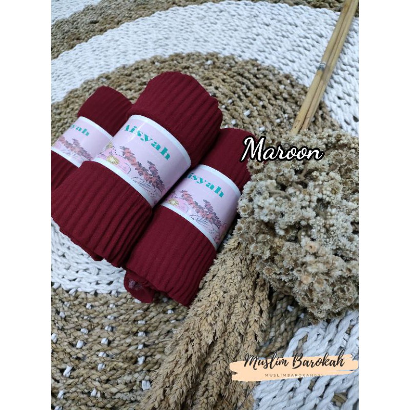 PASHMINA PLISKIT PLISKET PLEATED CERUTY BABYDOLL PREMIUM/ PASHMINA PLISKET LIDI CABANG/PLEATED SHAWL-Maroon