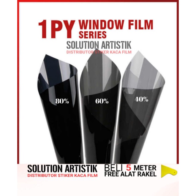 Kaca Film Hitam Riben 80% Anti Panas Untuk Kaca Rumah dan Mobil