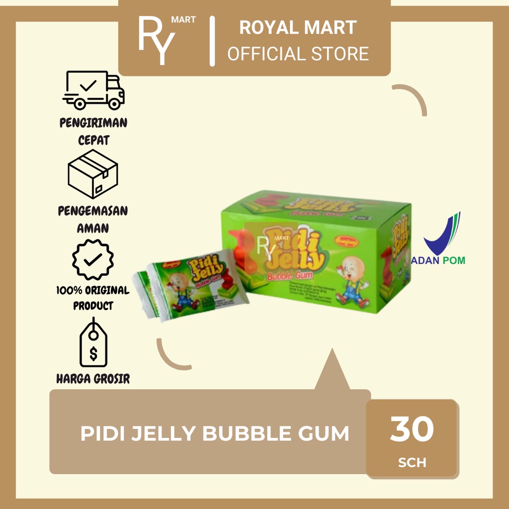 

Permen Karet Pidi Jeli Bubblegum Box 30's