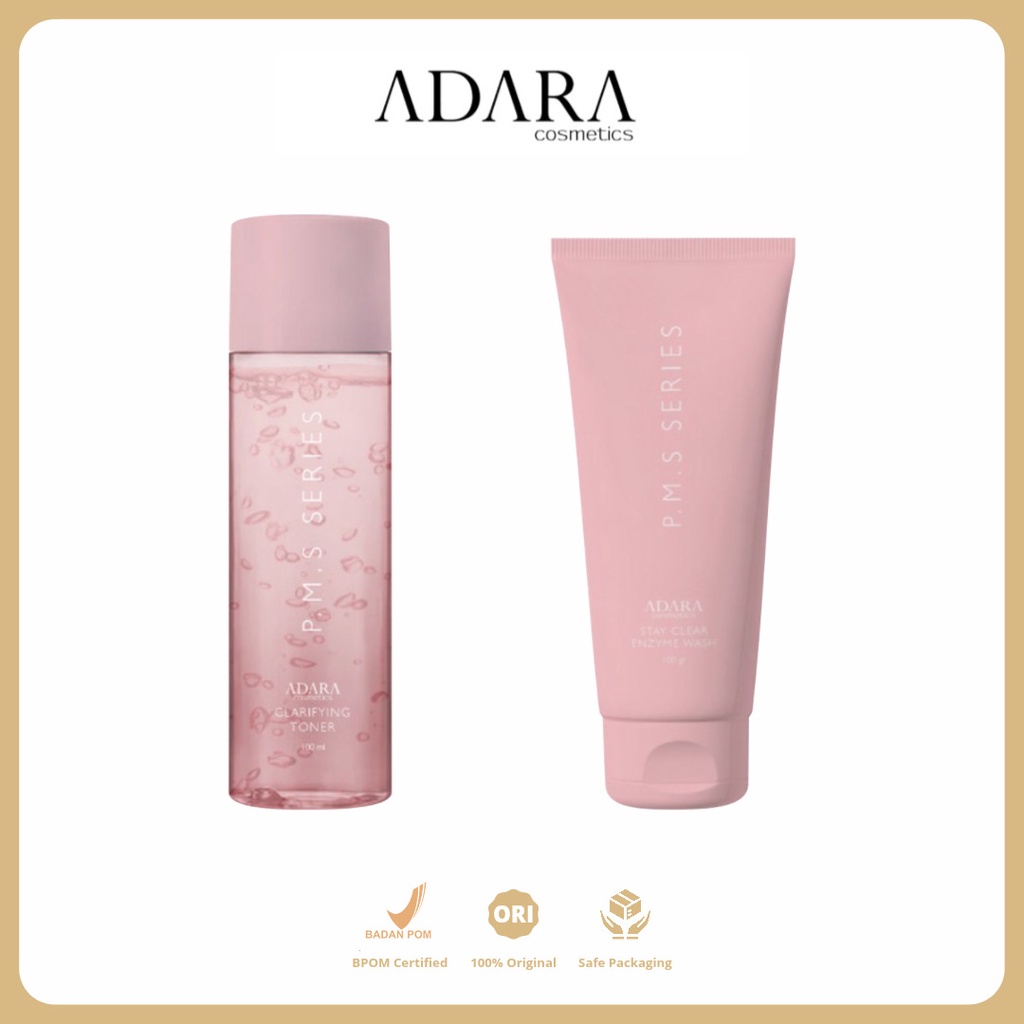 BPOM Adara P.M.S Series Stay Clear Enzyme Wash / Adara P.M.S Series Clarifying Toner