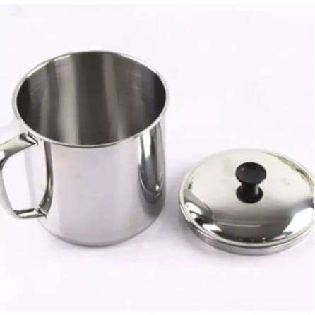 [ JB99] Gelas Mug Cangkir Stainless 8cm Plus Tutup