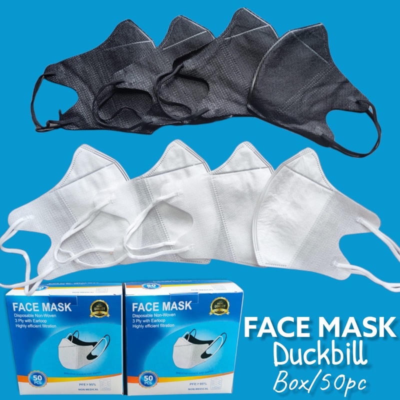 MASKER DUCKBILL PUTIH HITAM ADA GARIS ALKINDO FACE MASK CHASA M&amp;K 1BOX ISI 50PCS TERMURAH