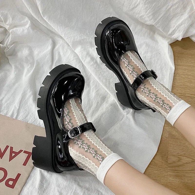 [PO] Mary Jane Platform Shoes | sepatu hak lolita gaya korea jepang model wanita wedges santai aesthetic