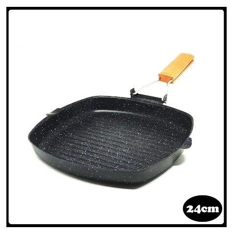 Calypso Frying Grill Pan 24 cm Pemanggang Bbq Enamel Anti Lengket