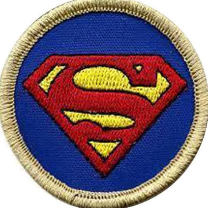 IMURAHl Iron Patch SuperMan 8x8Cm Emblem Bordir Tempel Setrika Jahit Sew