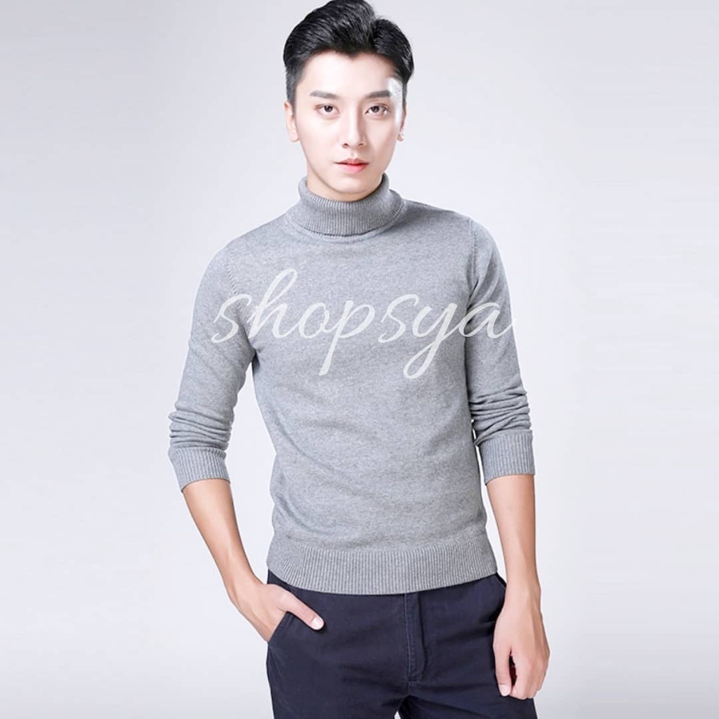 Baju rajut kerah tinggi/sweater rajut turtleneck pria/switer turtle neck/switer kerah tinggi WARNA A
