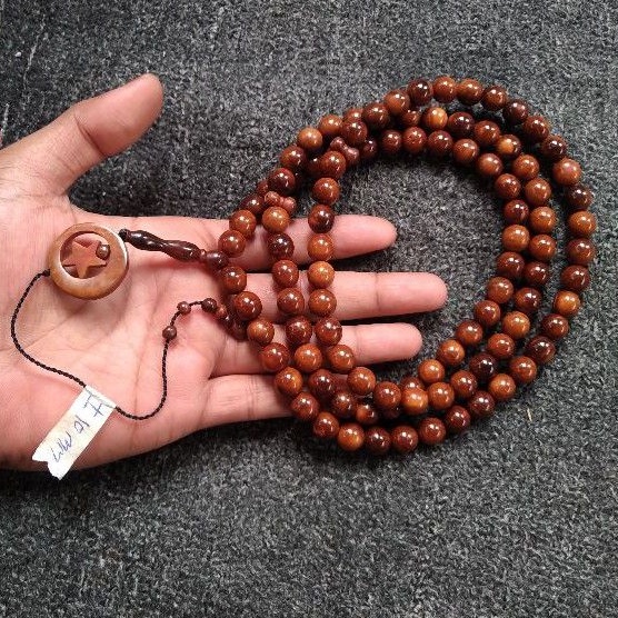 tasbih kokka bulat ± 10 mm ( 10mm )  99 butir bulan bintang