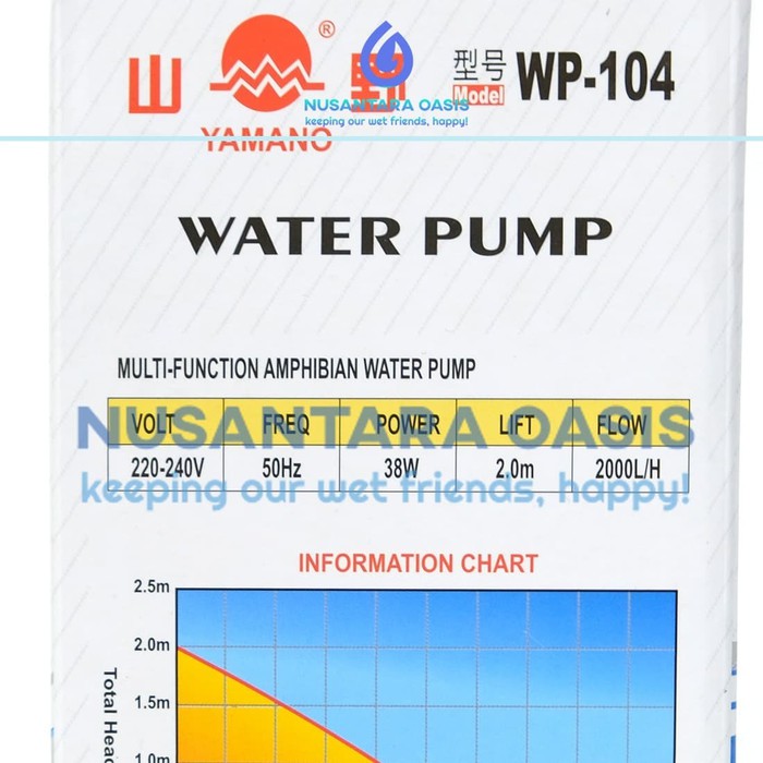 pompa air yamano wp 104 aquarium / pompa celup yamano hidroponik wp104