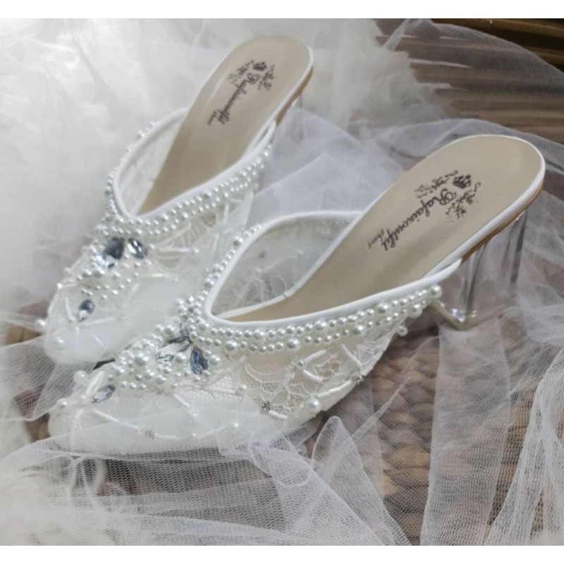 sepatu yohana putih sepatu wedding wanita 7cm