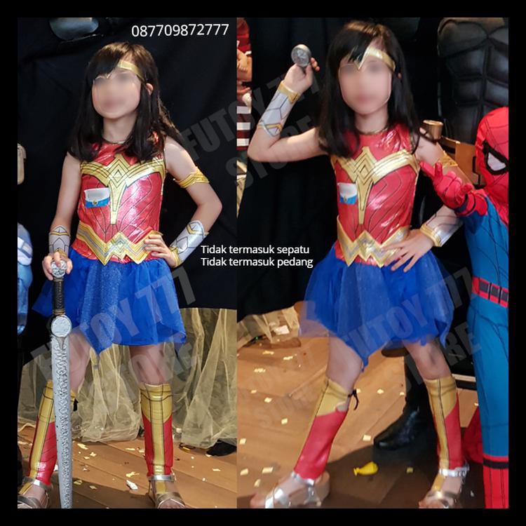 KOSTUM WONDER WOMAN BAJU ANAK CEWE PEREMPUAN COSPLAY ULANG TAHUN ULTAH