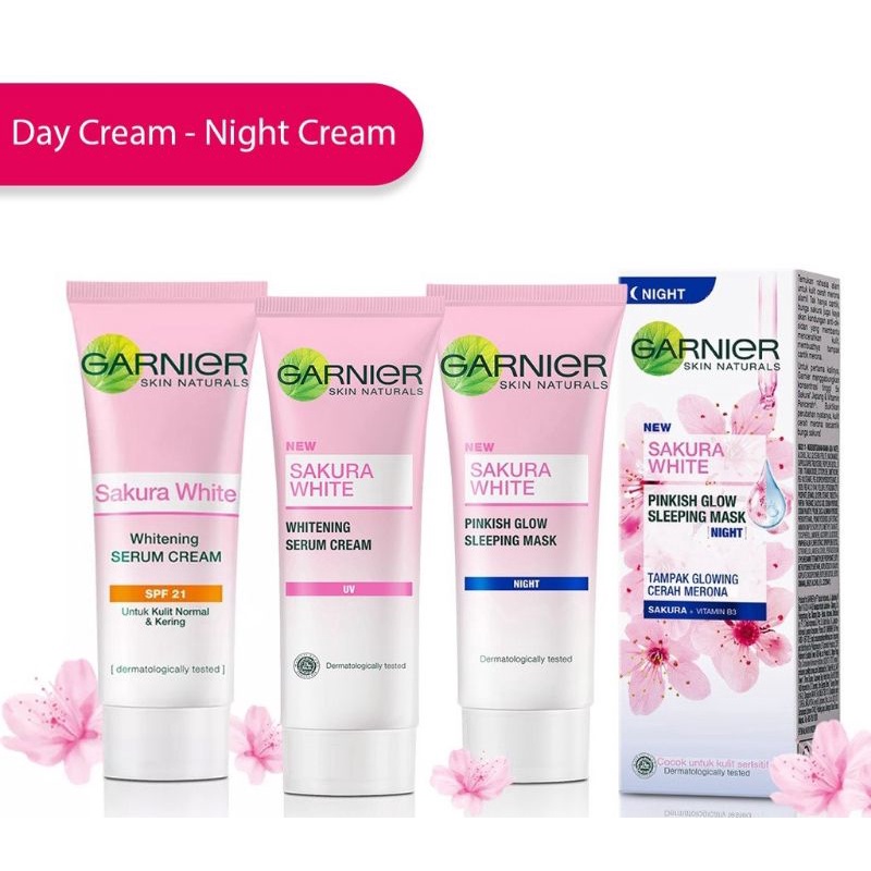 Garnier Sakura White Whitening Serum Cream / Sleeping Mask