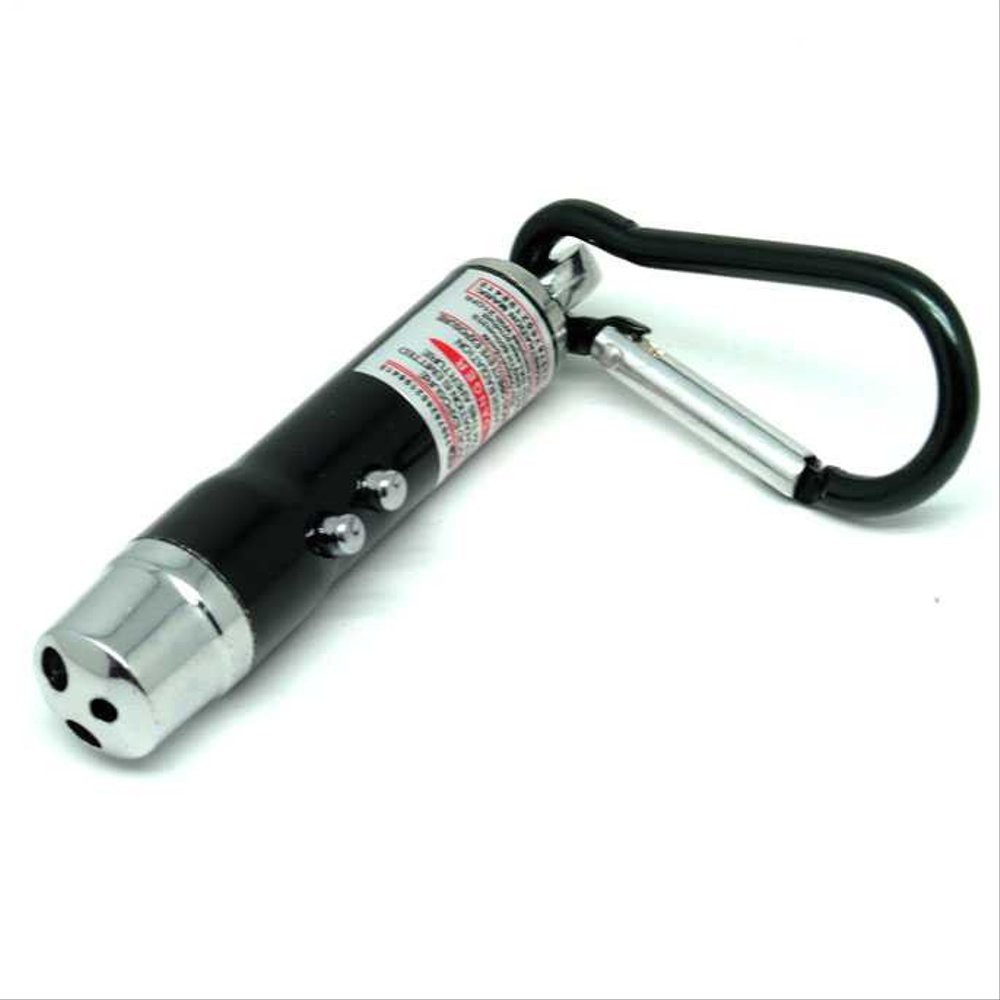 3 in 1 Red Laser Pointer 1mw 650nm + Flashlight &amp; UV - A-LPP-006 - Black