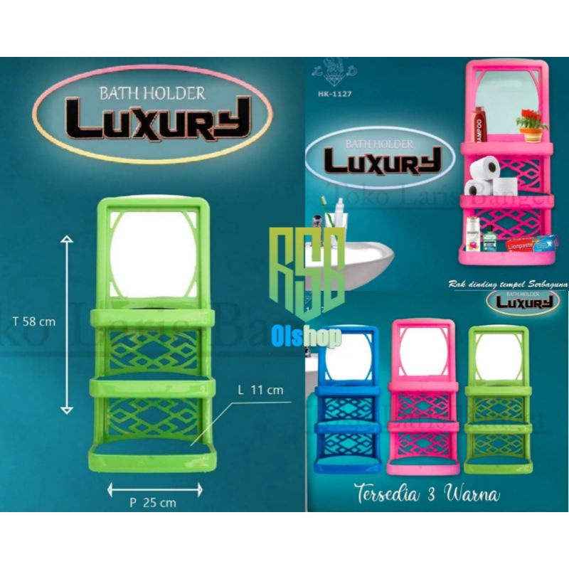RAK KAMAR MANDI SERBAGUNA / CERMIN GANTUNG PLASTIK / RAK SABUN LUXURY