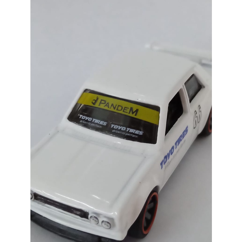 Hotwheels Datsun Bluebird 510 Custom Toyo Tires Tanpo 66 Pandem White HW Hot Wheels